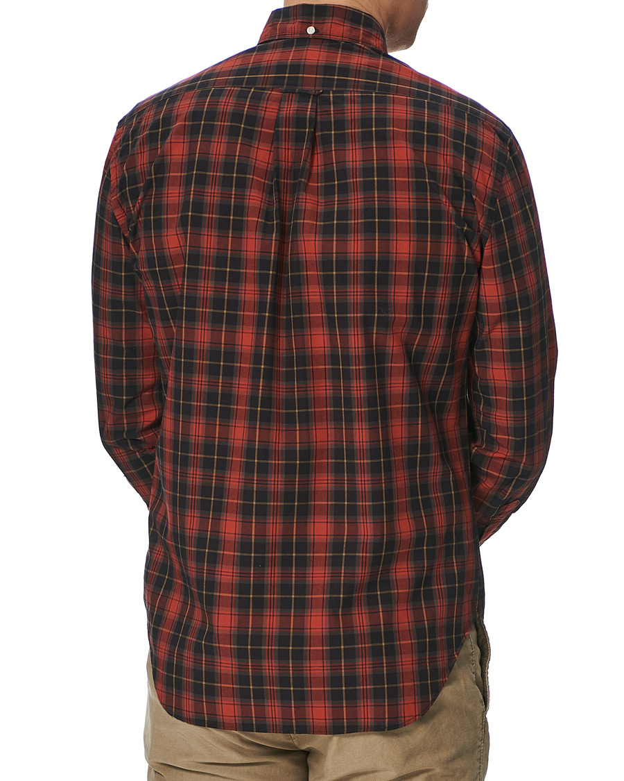 Herr | Skjortor | Gitman Vintage | Button Down Beefy Plaid Shirt Black/Red