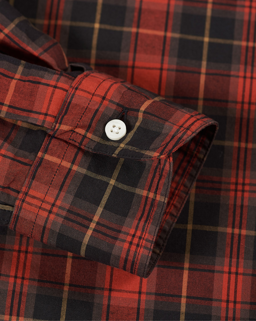 Herr | Skjortor | Gitman Vintage | Button Down Beefy Plaid Shirt Black/Red