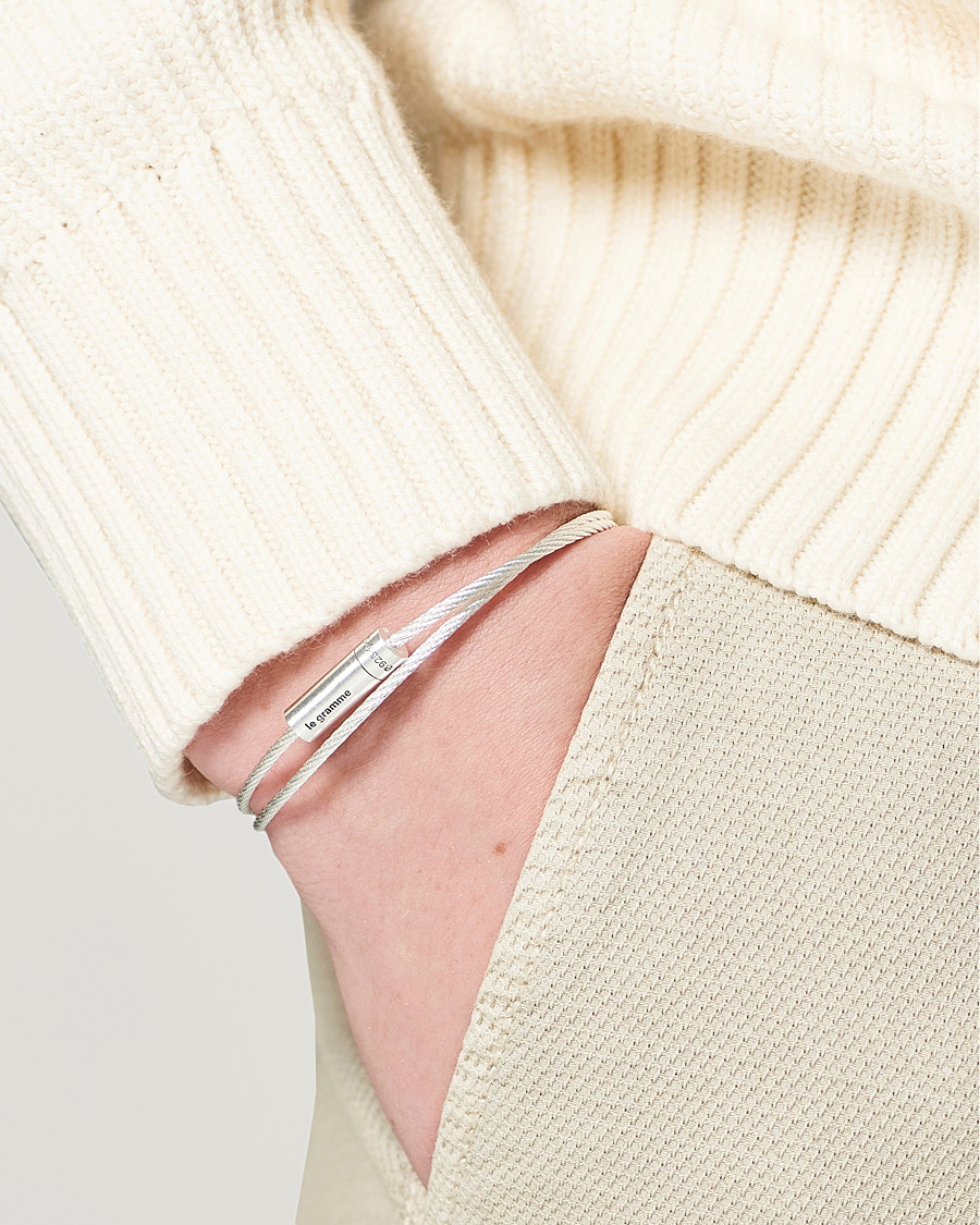 Herr | LE GRAMME Double Cable Bracelet Sterling Silver 9g | LE GRAMME | Double Cable Bracelet Sterling Silver 9g