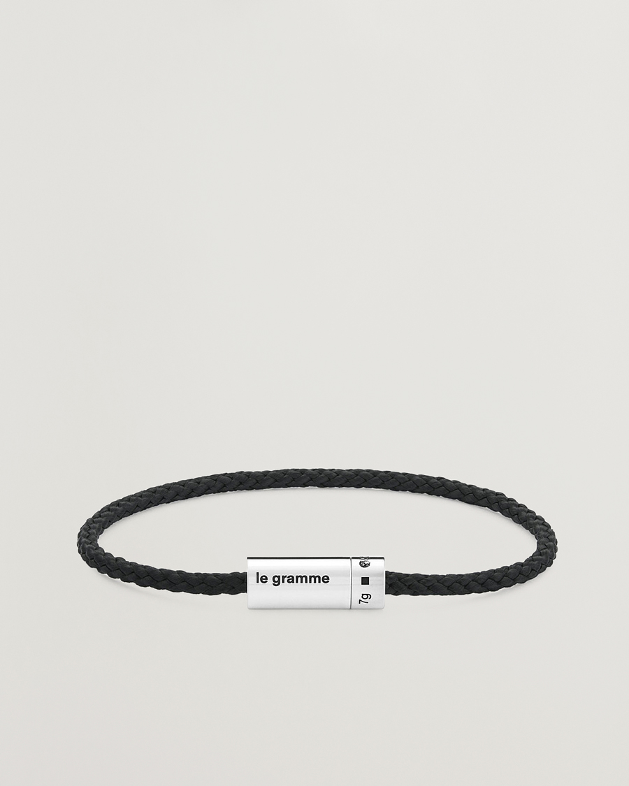 Herr | LE GRAMME Nato Cable Bracelet Black/Sterling Silver 7g | LE GRAMME | Nato Cable Bracelet Black/Sterling Silver 7g