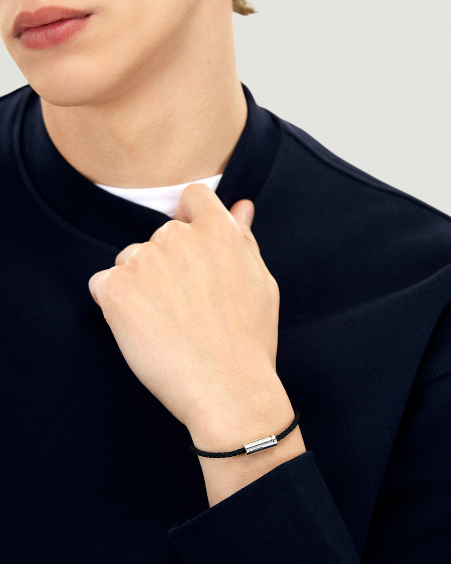 Herr | LE GRAMME | LE GRAMME | Nato Cable Bracelet Black/Sterling Silver 7g