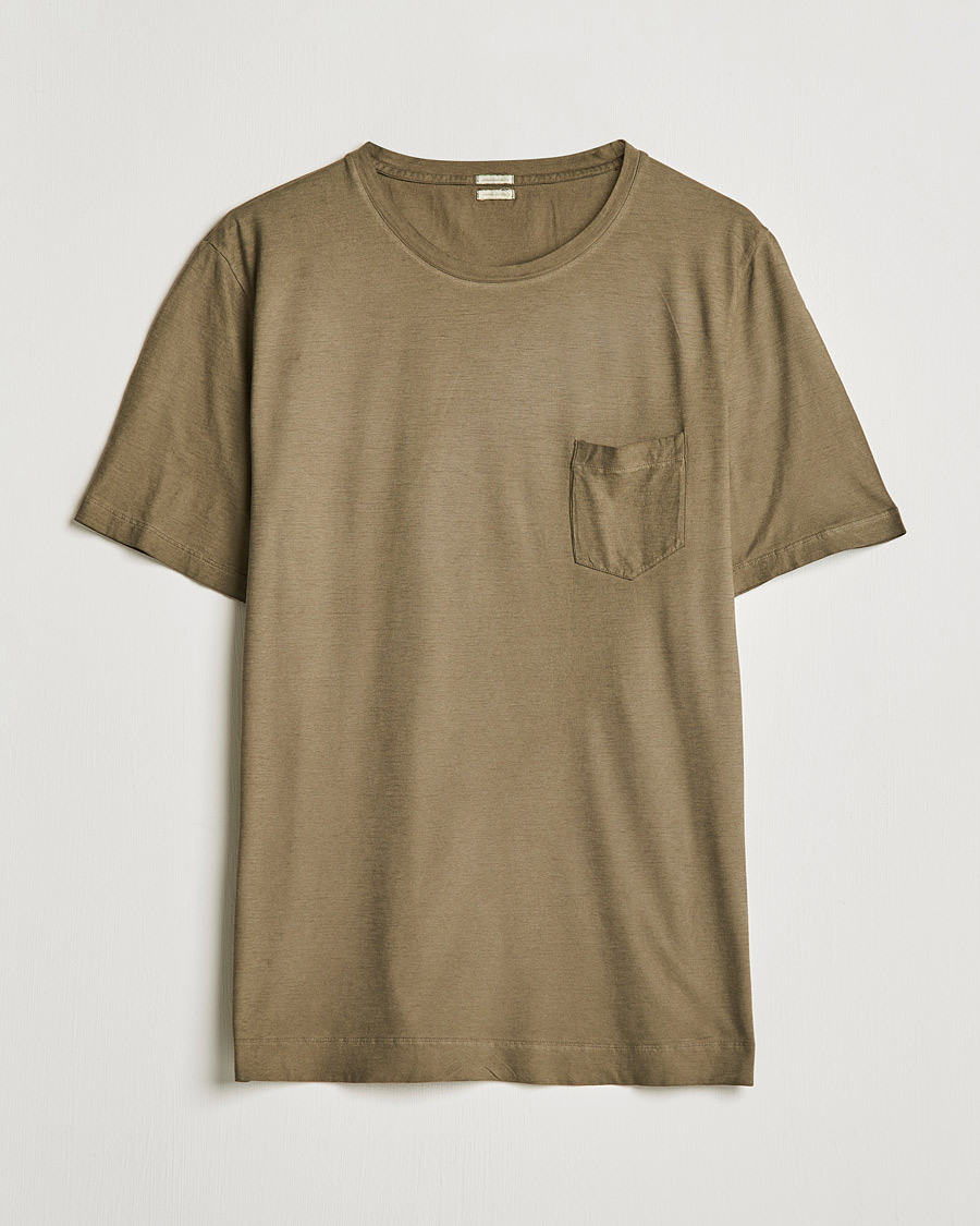 Herr | T-Shirts | Massimo Alba | Panarea Watercolor T-Shirt Military