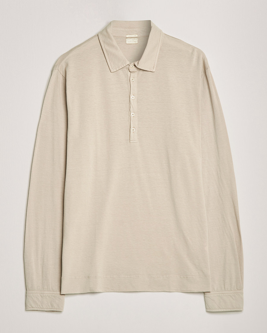 Herr | Tröjor | Massimo Alba | Ischia Cotton/Cashmere Polo Light Beige