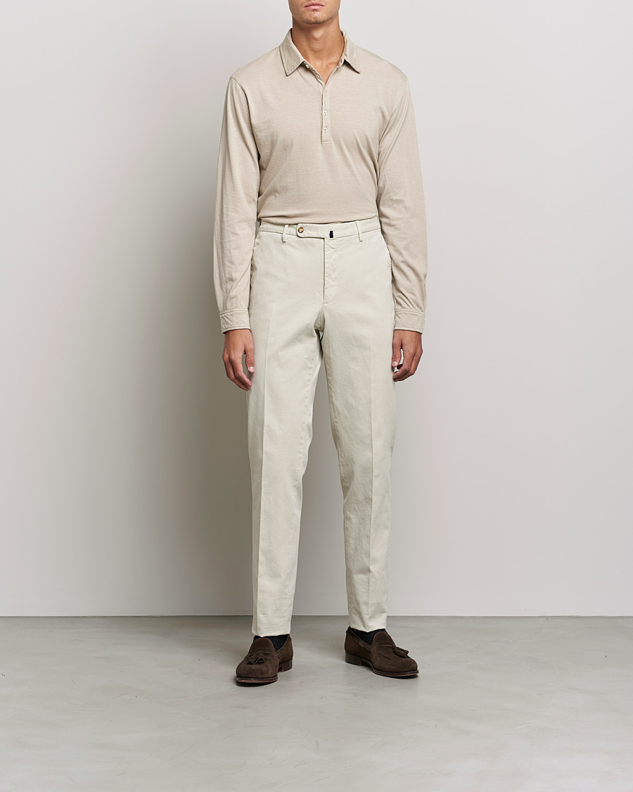 Herr | Tröjor | Massimo Alba | Ischia Cotton/Cashmere Polo Light Beige