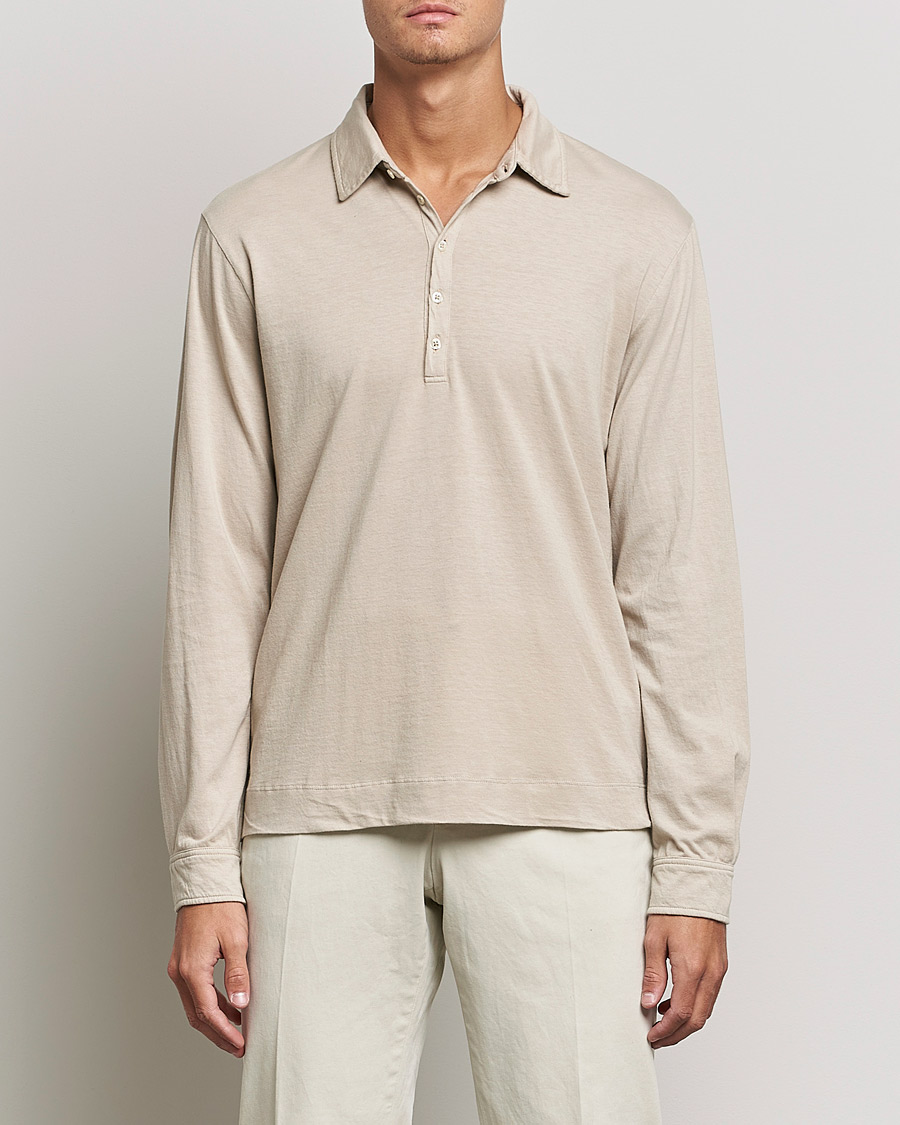 Herr | Tröjor | Massimo Alba | Ischia Cotton/Cashmere Polo Light Beige