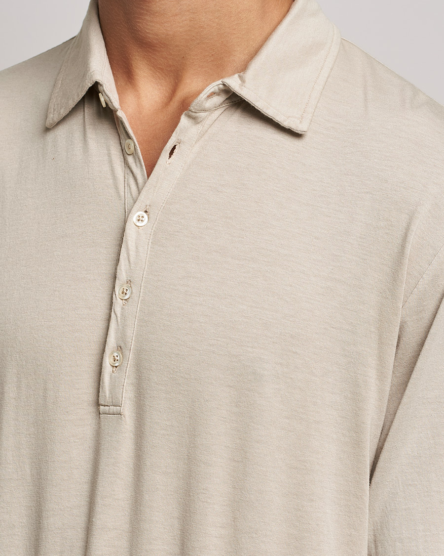 Herr | Tröjor | Massimo Alba | Ischia Cotton/Cashmere Polo Light Beige