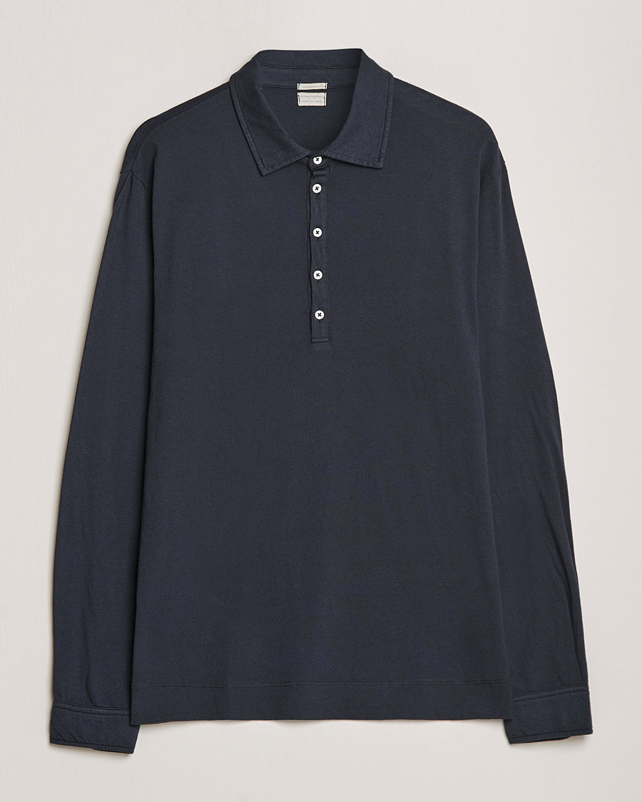 Herr | Tröjor | Massimo Alba | Ischia Cotton/Cashmere Polo Navy
