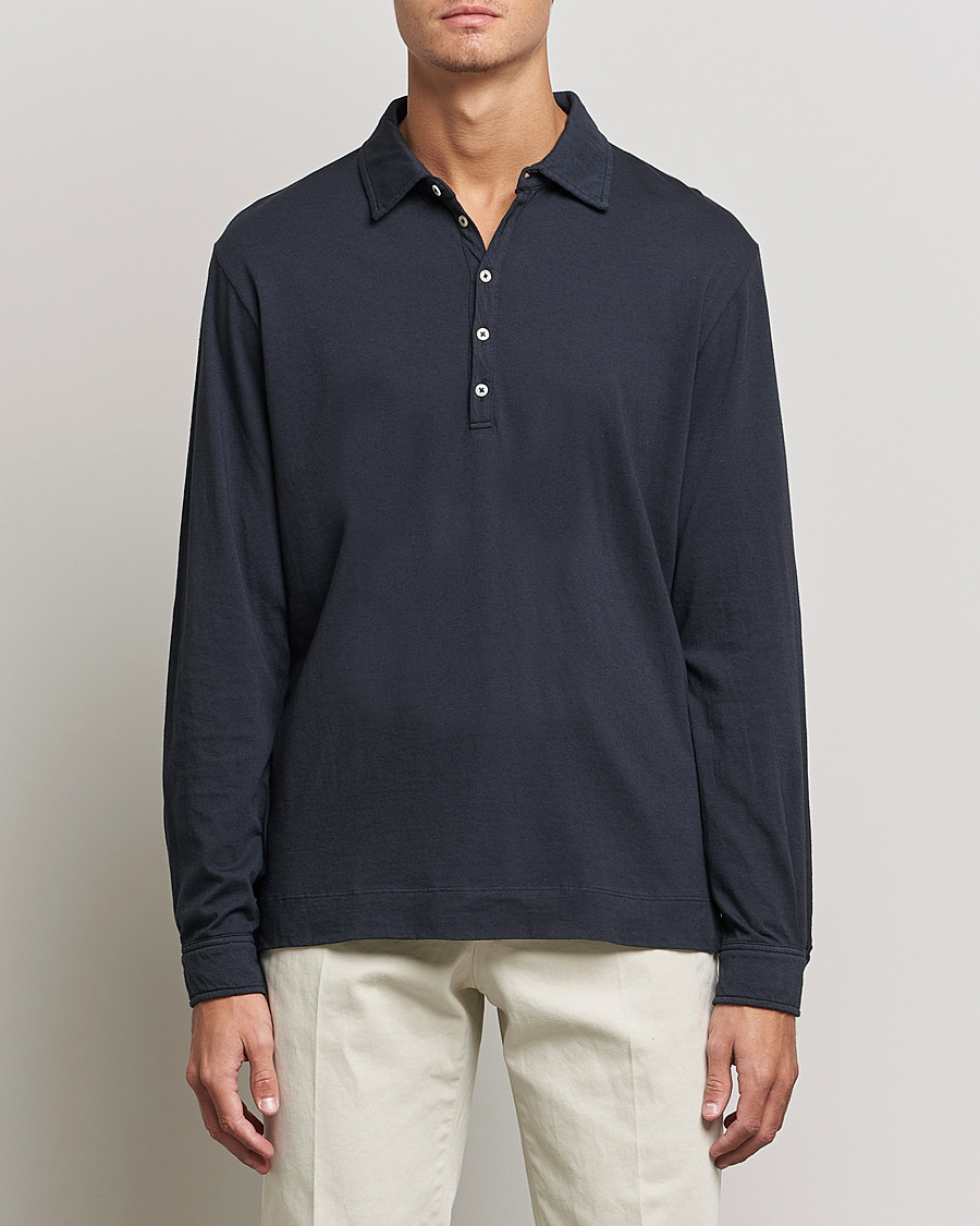 Herr | Tröjor | Massimo Alba | Ischia Cotton/Cashmere Polo Navy