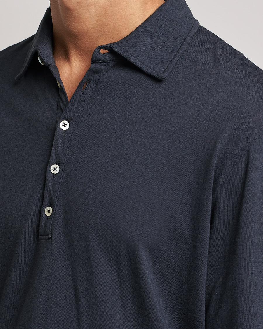 Herr | Tröjor | Massimo Alba | Ischia Cotton/Cashmere Polo Navy