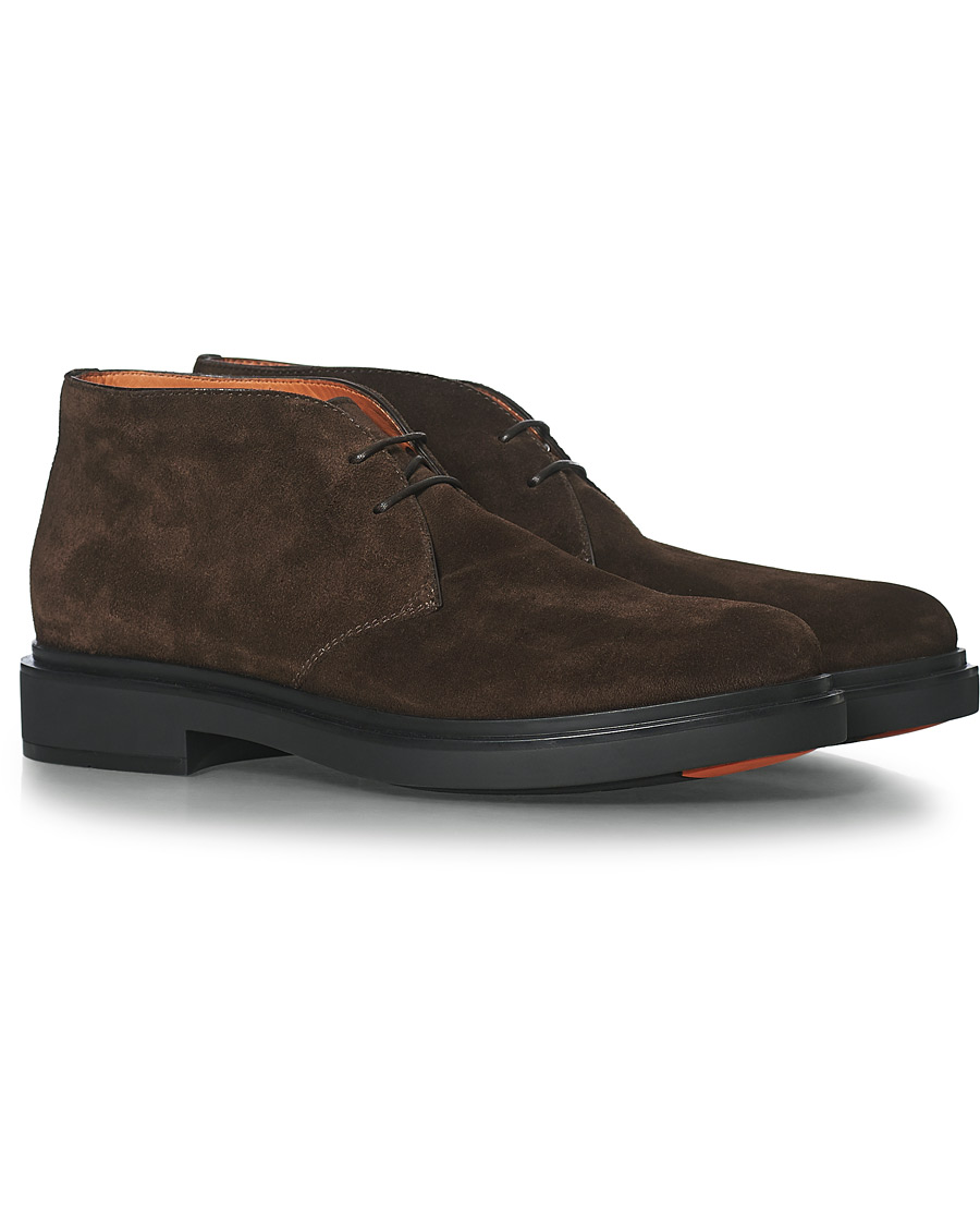 Herr | Santoni Wembley Desert Boot Dark Brown Suede | Santoni | Wembley Desert Boot Dark Brown Suede