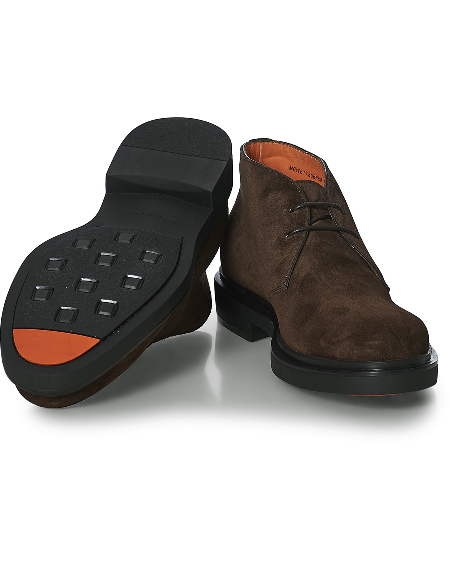 Herr | Santoni Wembley Desert Boot Dark Brown Suede | Santoni | Wembley Desert Boot Dark Brown Suede
