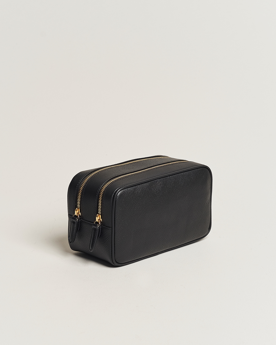 Herr | Smythson | Smythson | Panama Double Zip Washbag Black