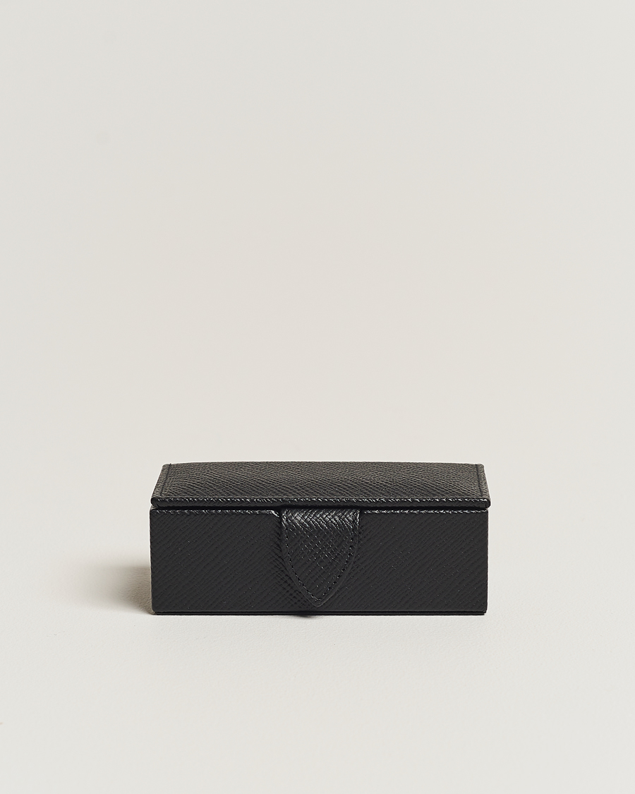 Herr | Avdelningar | Smythson | Panama Mini Cufflink Box Black