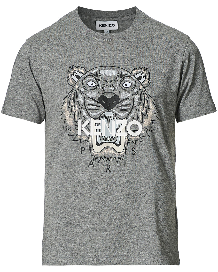 Herr | T-Shirts | KENZO | Icon Tiger Crew Neck Tee Light Grey