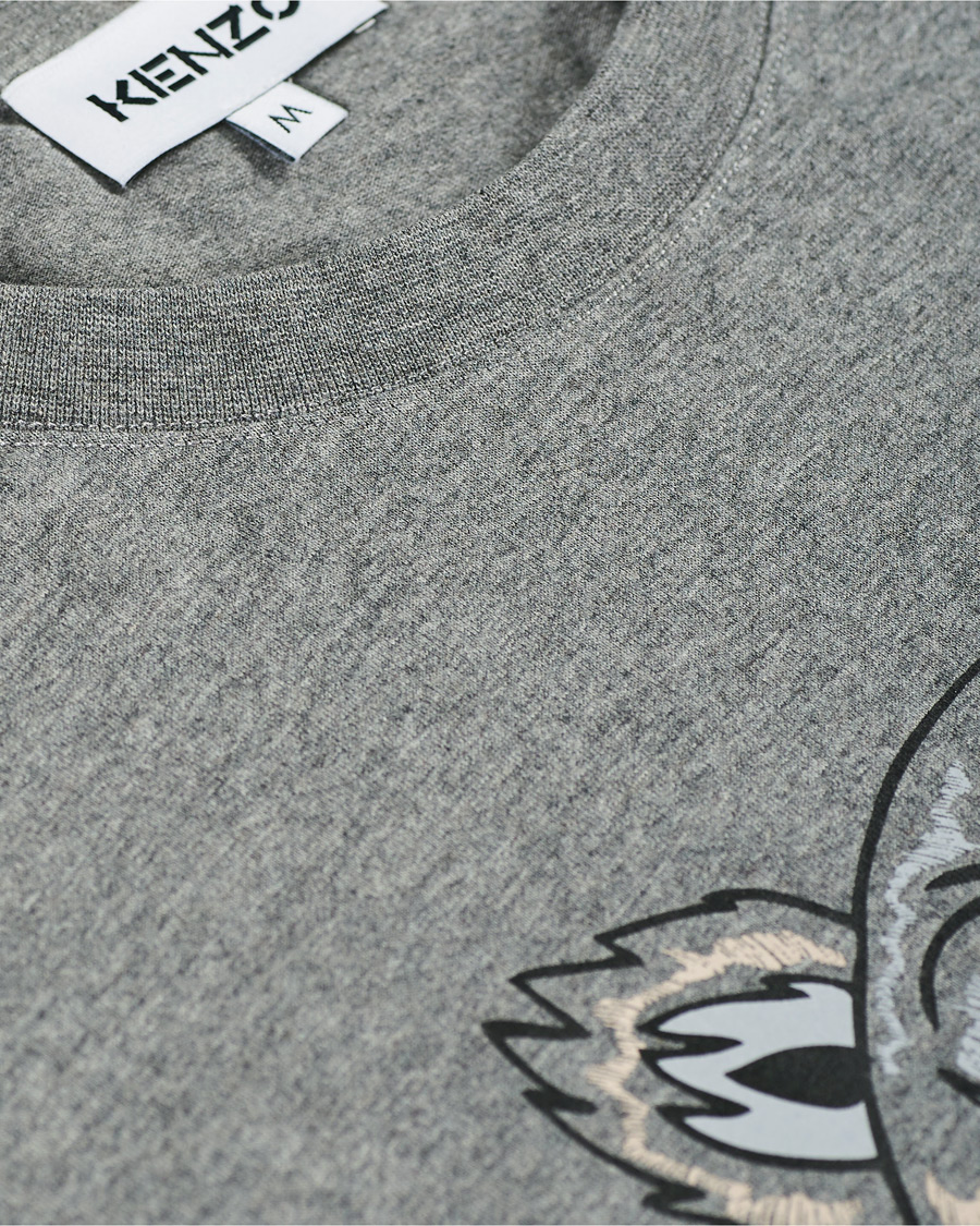 Herr | T-Shirts | KENZO | Icon Tiger Crew Neck Tee Light Grey