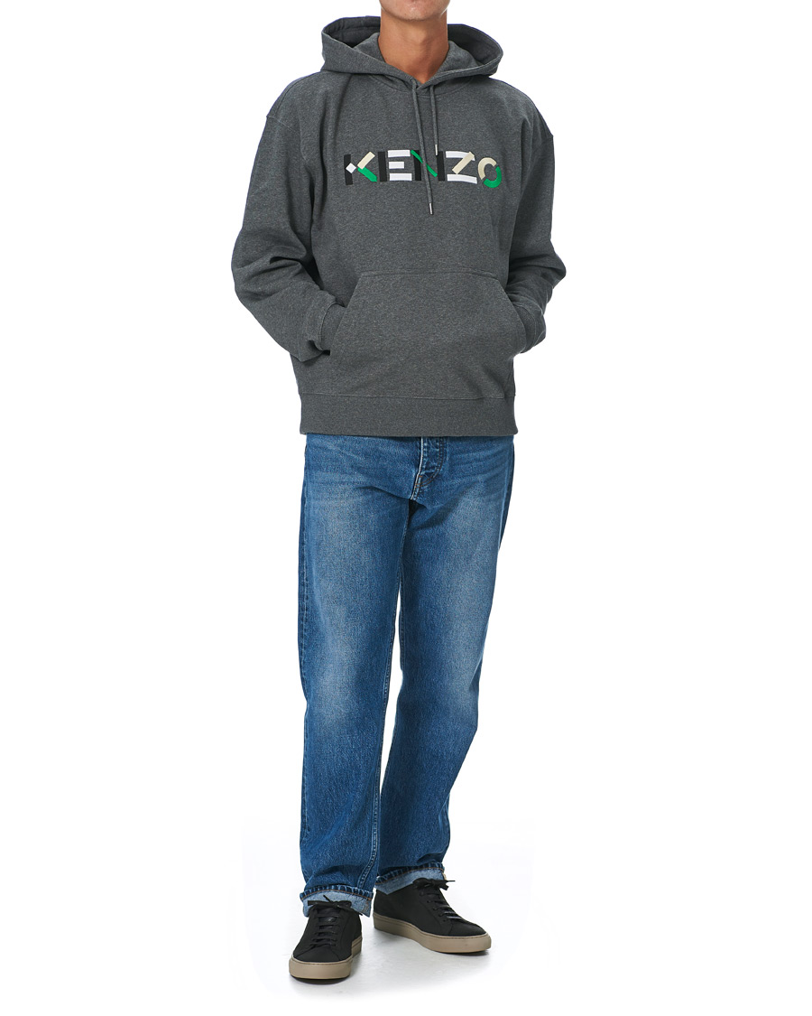 Herr | Tröjor | KENZO | Logo Multicolor Oversize Hoodie Grey Heather