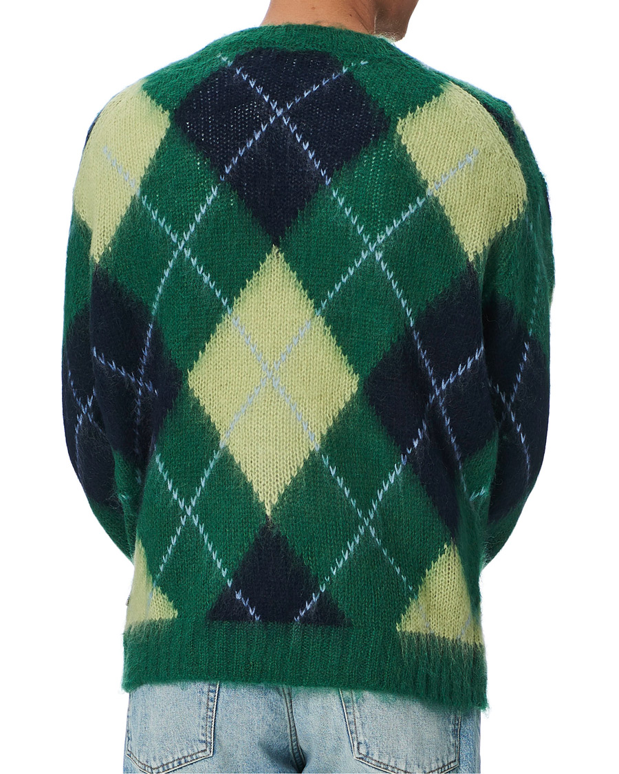Herr | Tröjor | KENZO | Brushed Argyle Sweater Green