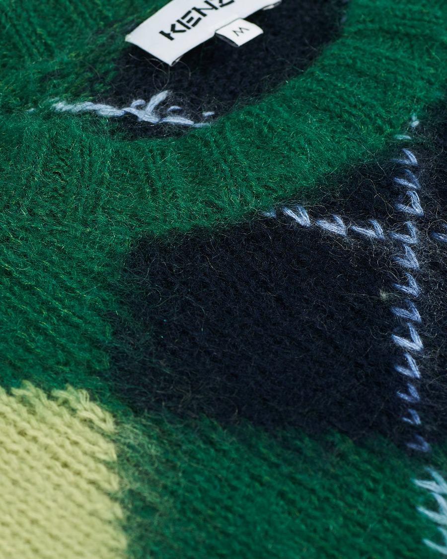 Herr | Tröjor | KENZO | Brushed Argyle Sweater Green