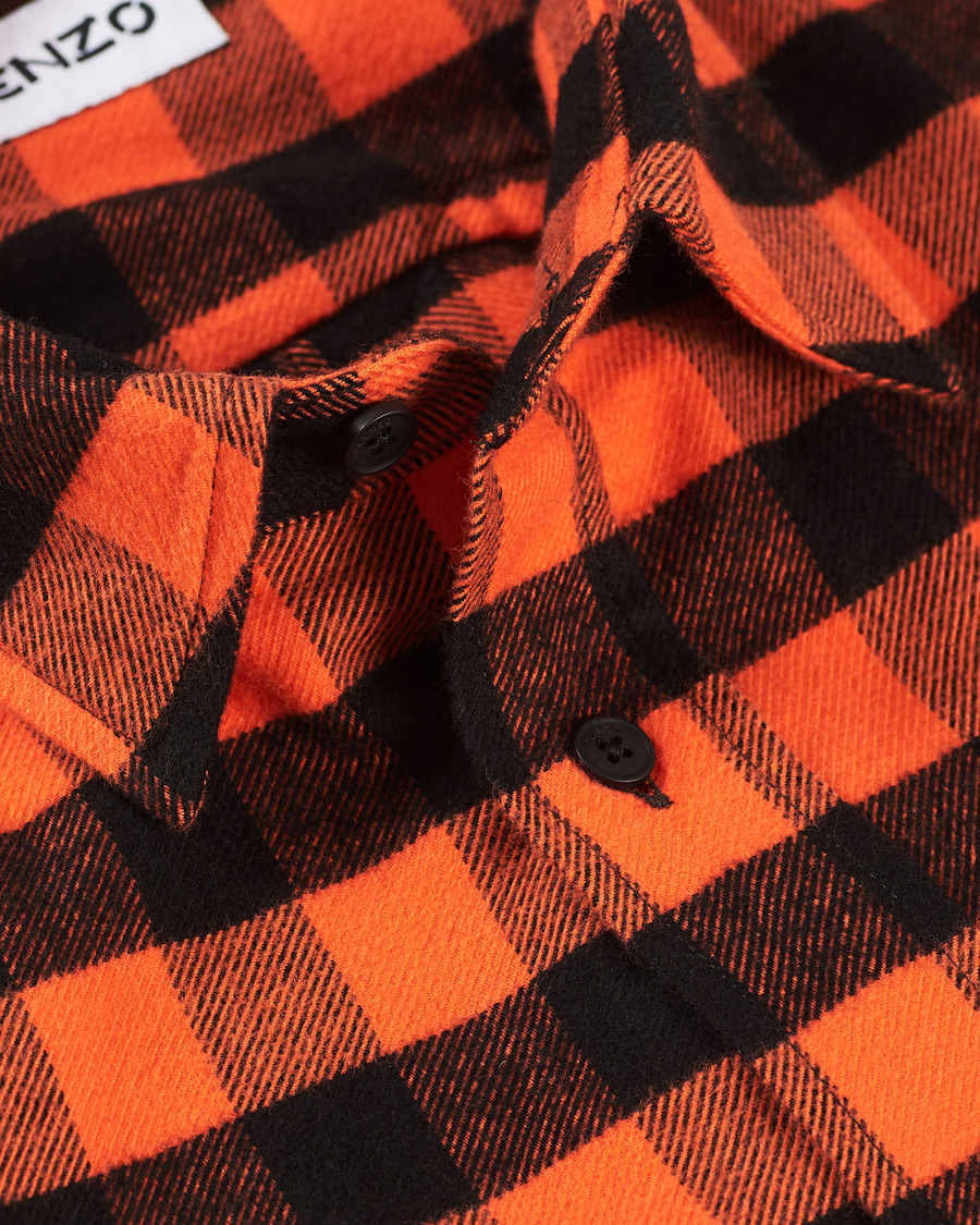 Herr | Skjortor | KENZO | Flannel Shirt Orange Check