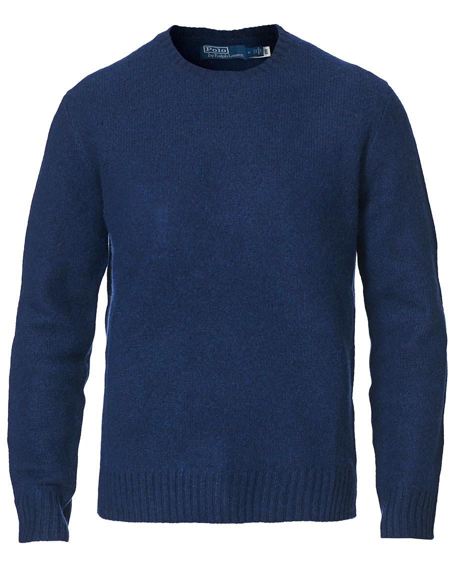 Herr | Tröjor | Polo Ralph Lauren | Wool/Cashmere Knitted Crew Neck Sweater Navy Heather