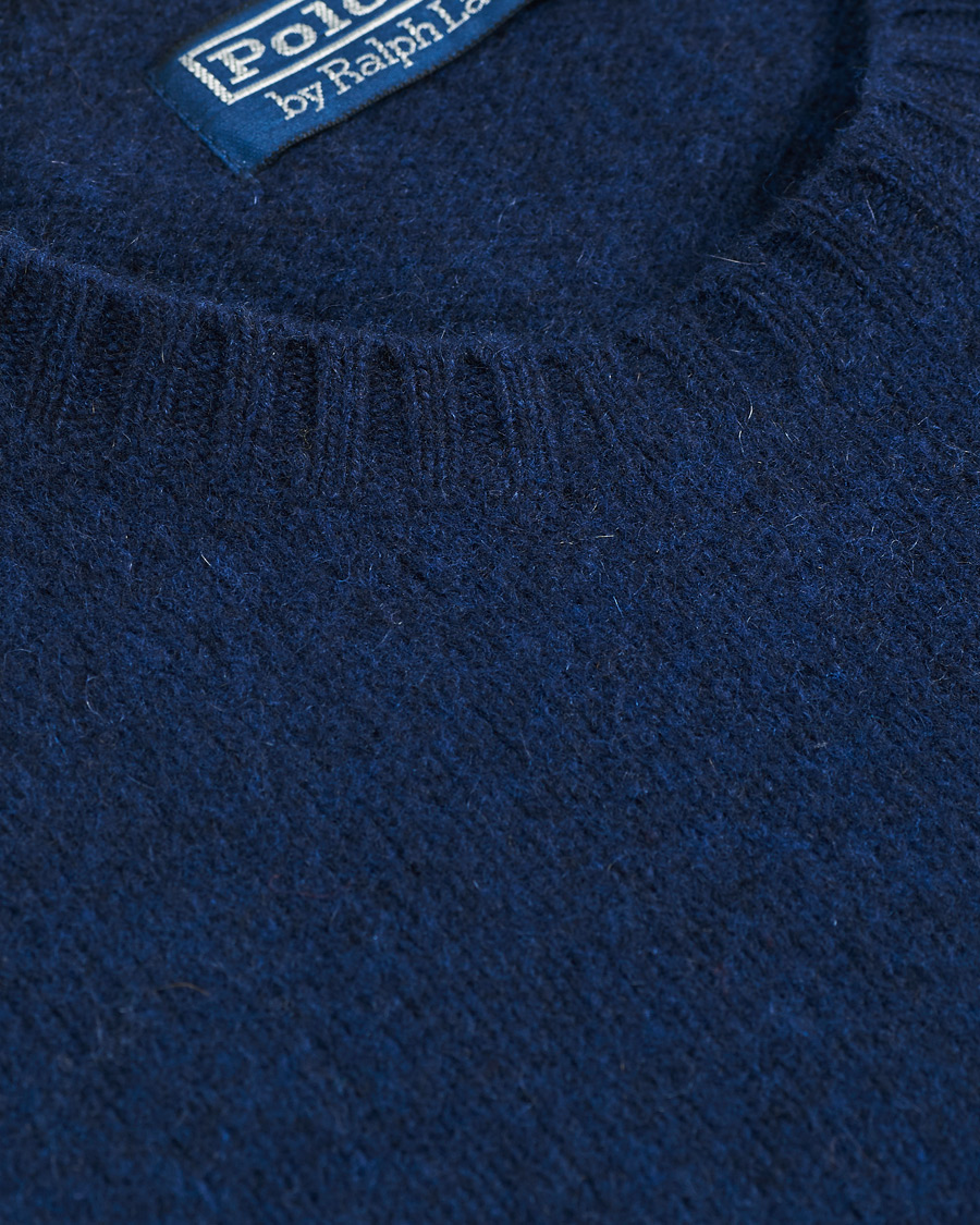 Herr | Tröjor | Polo Ralph Lauren | Wool/Cashmere Knitted Crew Neck Sweater Navy Heather