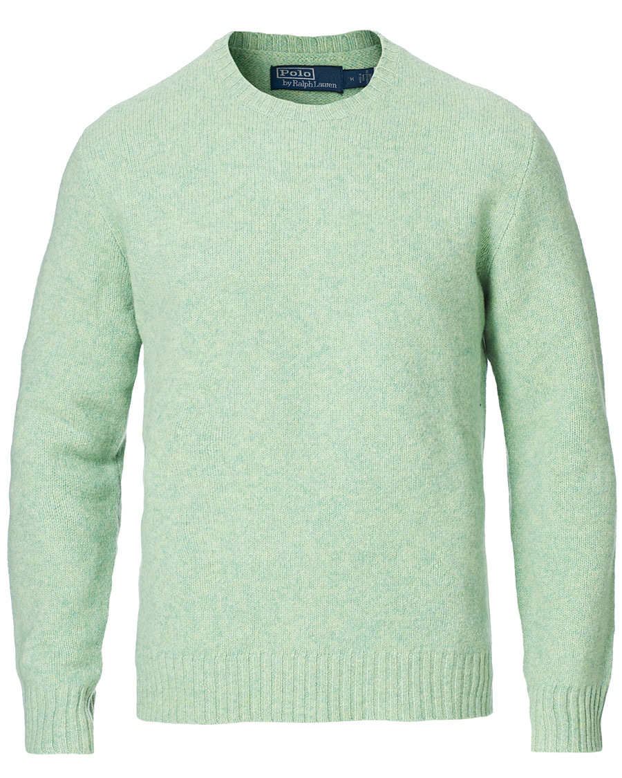 Herr | Tröjor | Polo Ralph Lauren | Wool/Cashmere Knitted Crew Neck Sweater Seafoam Green