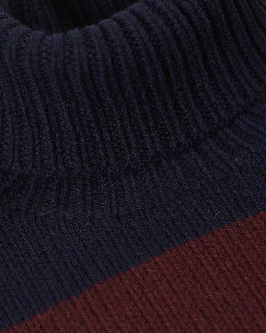 Herr | Tröjor | Polo Ralph Lauren | Barstriped Knitted Turtleneck Wine/Navy