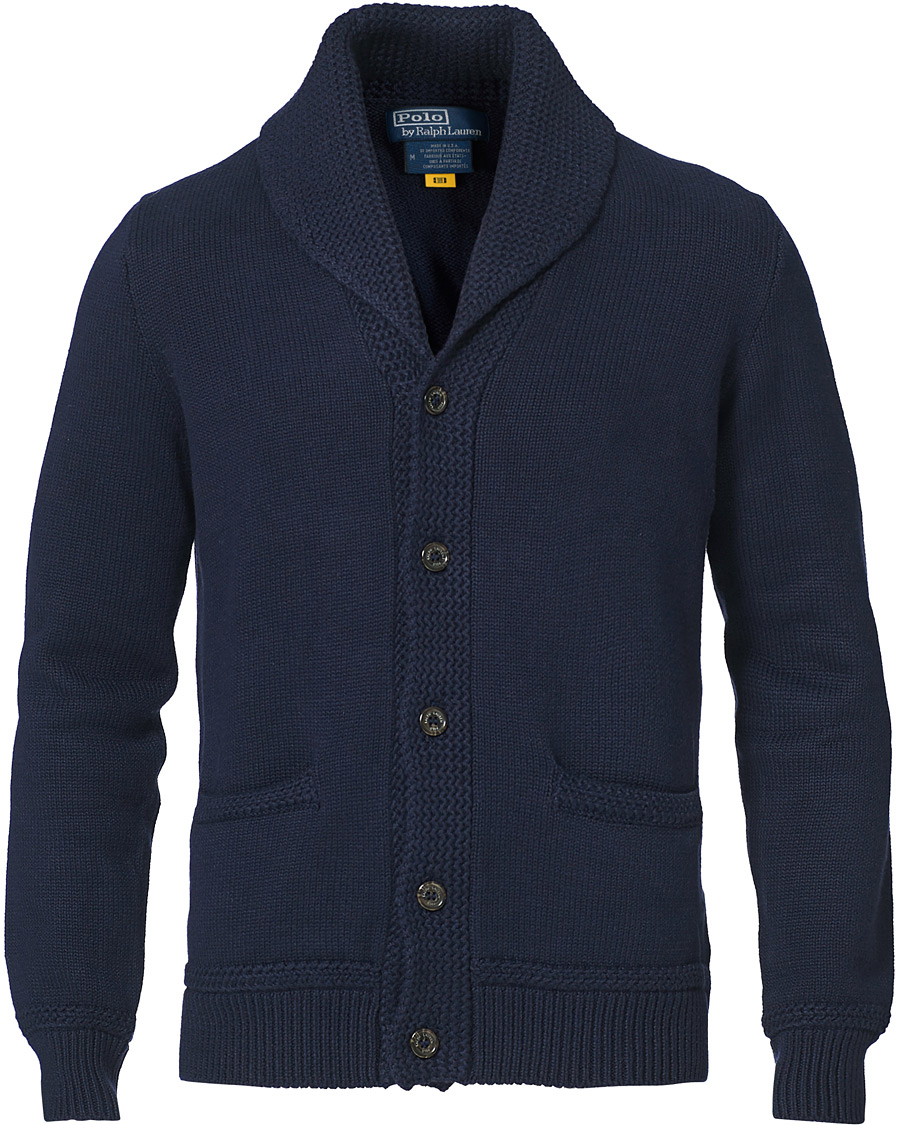 Herr | Tröjor | Polo Ralph Lauren | Cotton Knitted Flag Cardigan Hunter Navy