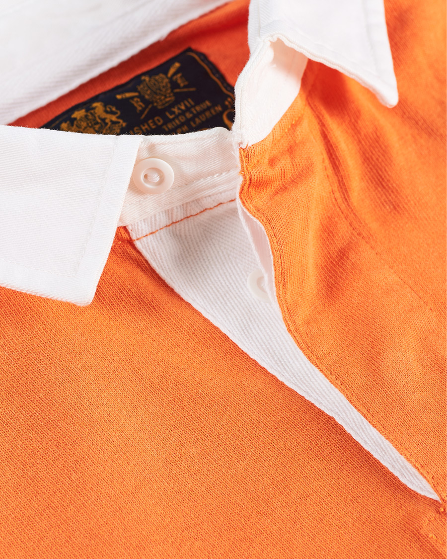 Herr | T-Shirts | Polo Ralph Lauren | Block Stripe Rugby Kona Orange/Deep Blue