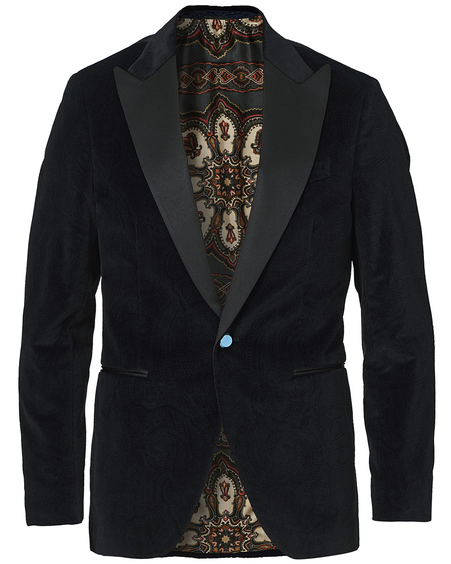Herr | Kavajer | Etro | Soft Velvet Dinner Jacket Black
