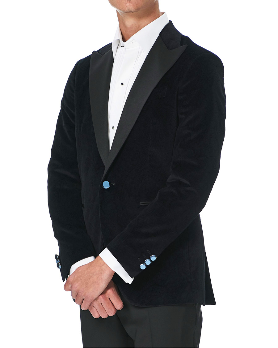 Herr | Kavajer | Etro | Soft Velvet Dinner Jacket Black