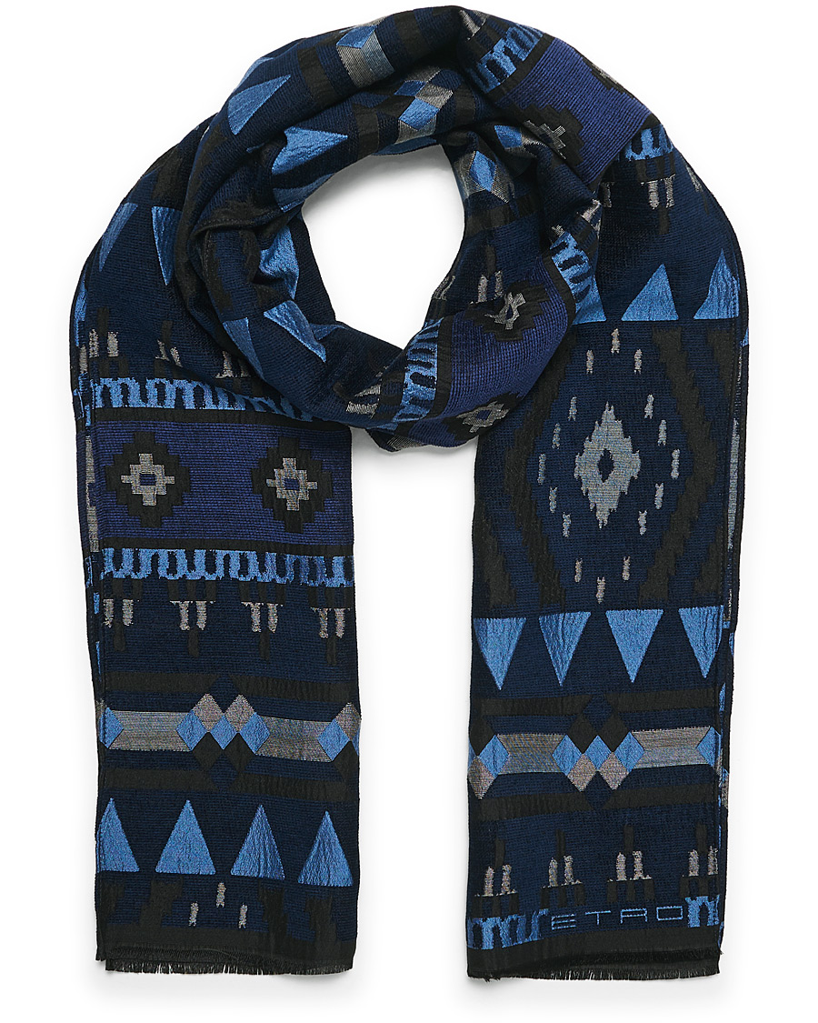 Herr | Etro Wool Blend Ciniglia Scarf Navy | Etro | Wool Blend Ciniglia Scarf Navy