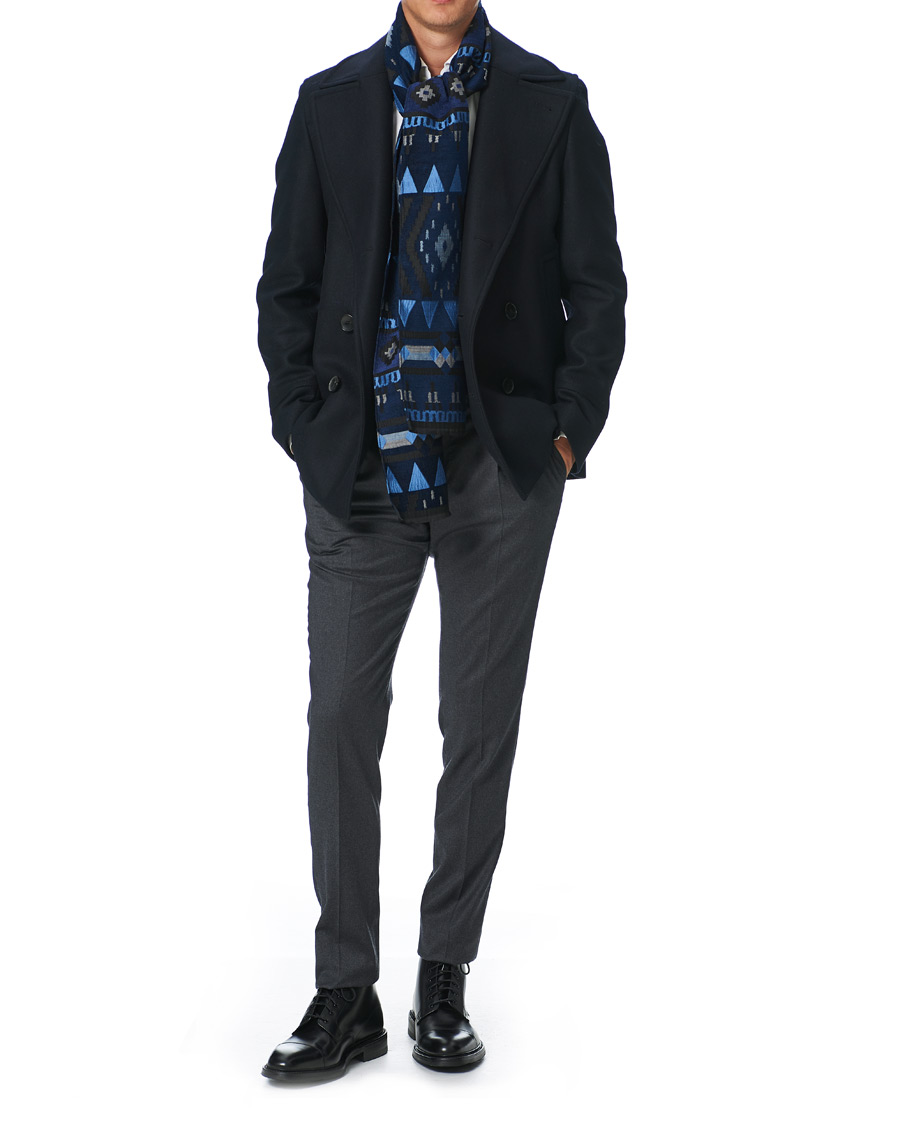 Herr | Etro Wool Blend Ciniglia Scarf Navy | Etro | Wool Blend Ciniglia Scarf Navy