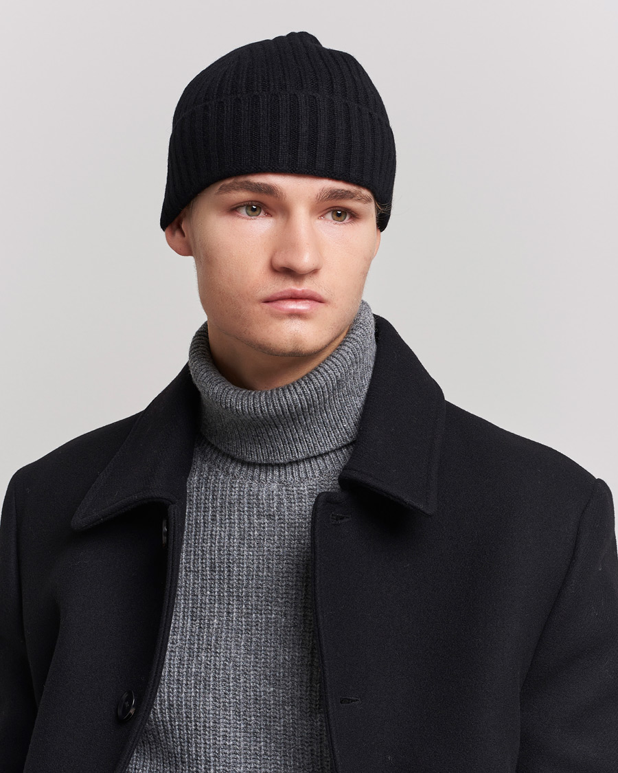 Herr |  | Amanda Christensen | Rib Knitted Cashmere Cap Black