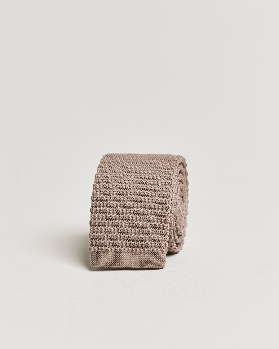 Herr | Amanda Christensen Wool Knitted 6cm Tie Beige | Amanda Christensen | Wool Knitted 6cm Tie Beige