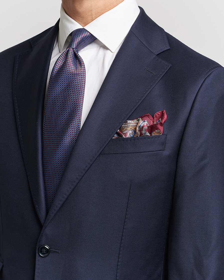 Herr |  | Amanda Christensen | Box Set Silk 8 cm Paisley Tie And Pocket Square Wine