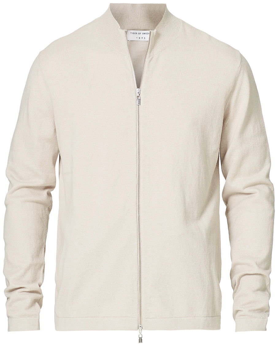 Herr | Tröjor | Tiger of Sweden | Kylen Cotton/Merino Zip Moonbeam
