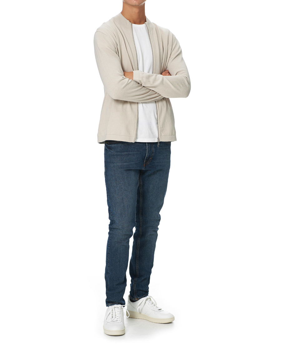 Herr | Tröjor | Tiger of Sweden | Kylen Cotton/Merino Zip Moonbeam