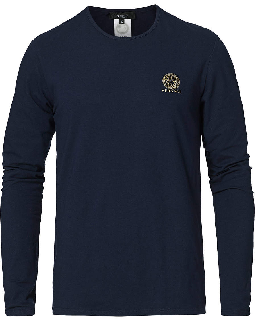 Herr | T-Shirts | Versace | Medusa Long Sleeve Tee Navy