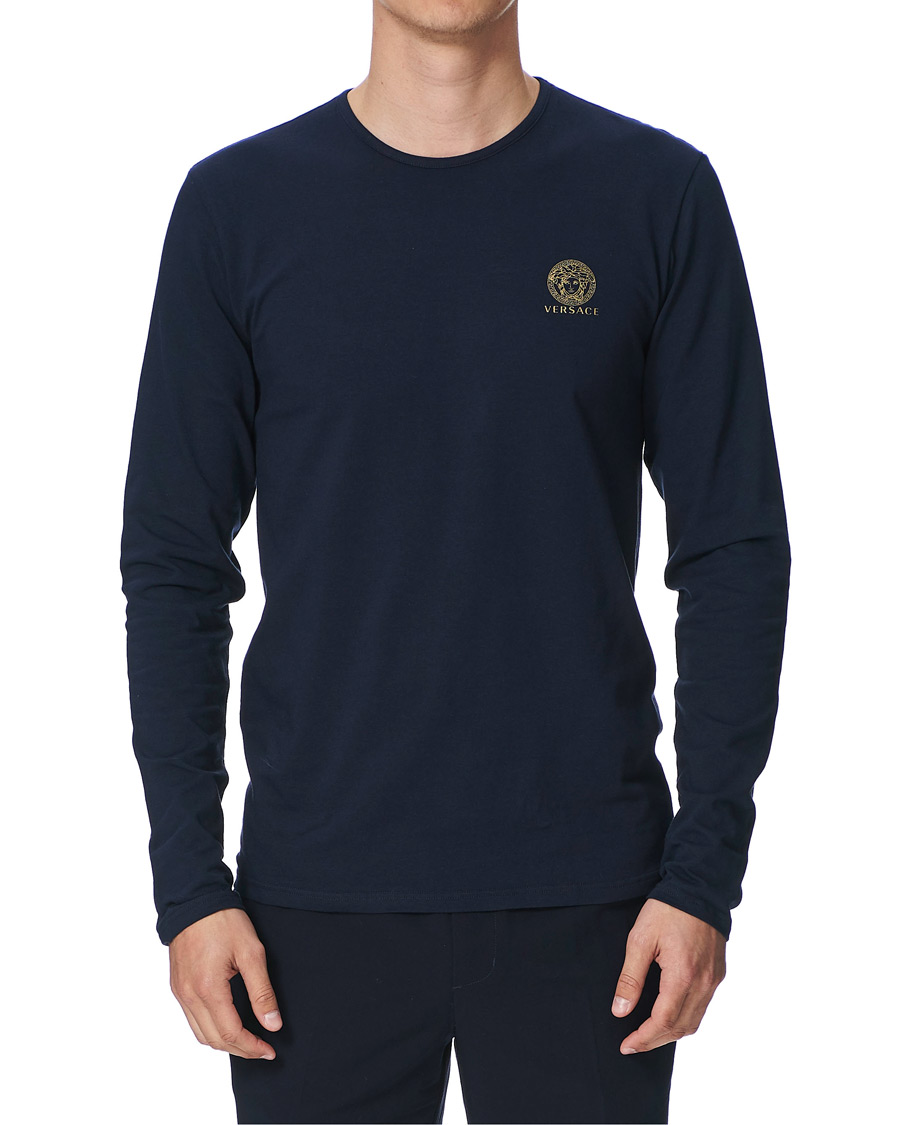 Herr | T-Shirts | Versace | Medusa Long Sleeve Tee Navy