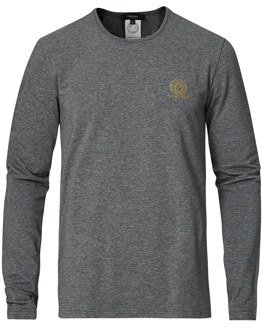 Herr | T-Shirts | Versace | Medusa Long Sleeve Tee Grey Melange