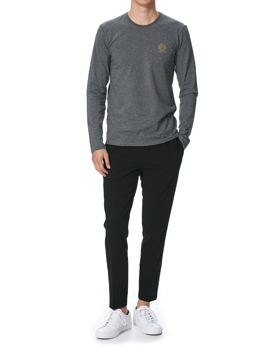 Herr | T-Shirts | Versace | Medusa Long Sleeve Tee Grey Melange