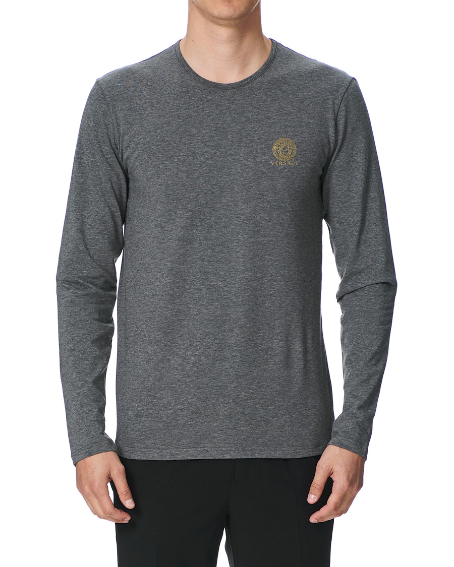 Herr | T-Shirts | Versace | Medusa Long Sleeve Tee Grey Melange