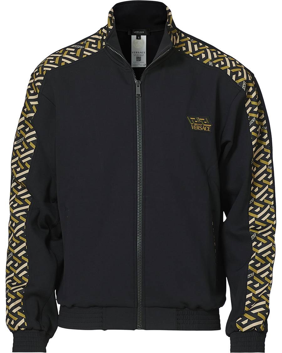 Herr | Tröjor | Versace | Monogram Zip Sweater Black