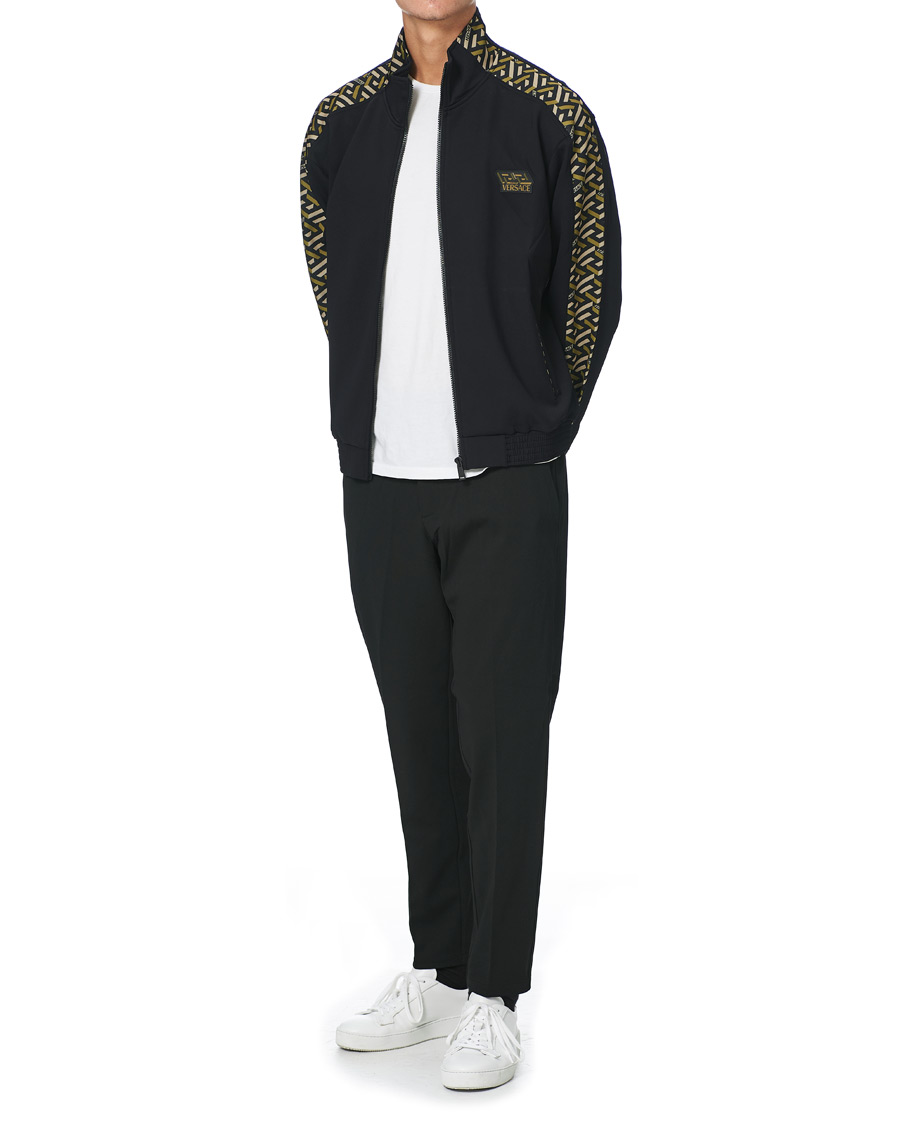 Herr | Tröjor | Versace | Monogram Zip Sweater Black