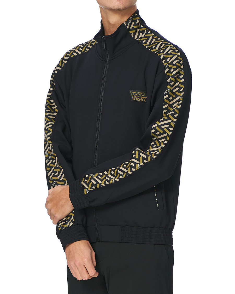 Herr | Tröjor | Versace | Monogram Zip Sweater Black