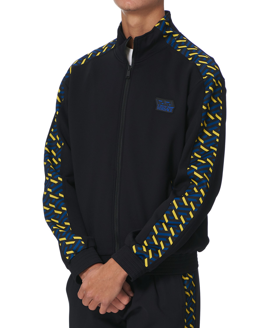 Herr | Tröjor | Versace | Monogram Zip Sweater Navy