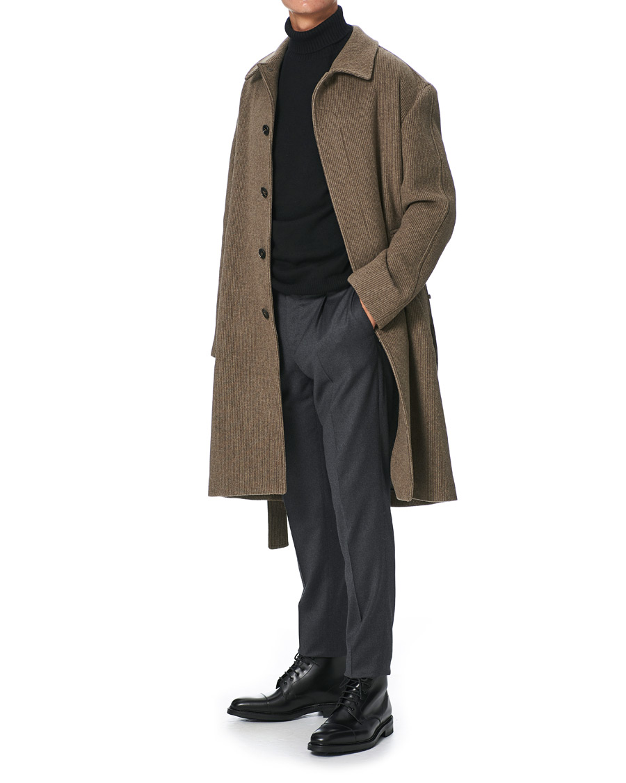 Herr | Jackor | Z Zegna | Belted Wool Coat Brown