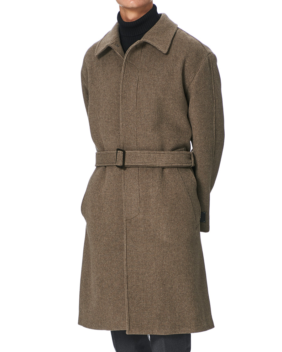 Herr | Jackor | Z Zegna | Belted Wool Coat Brown