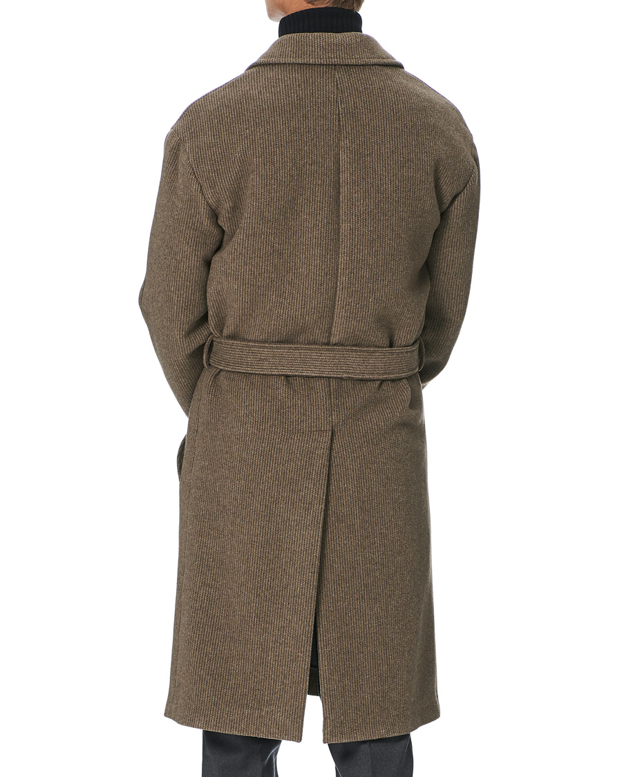 Herr | Jackor | Z Zegna | Belted Wool Coat Brown